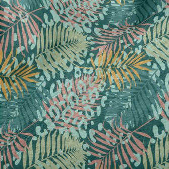 Leopard Print Tropical Plants Minky