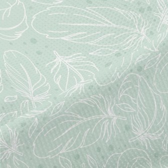 Hand Drawn Feathers Piqué
