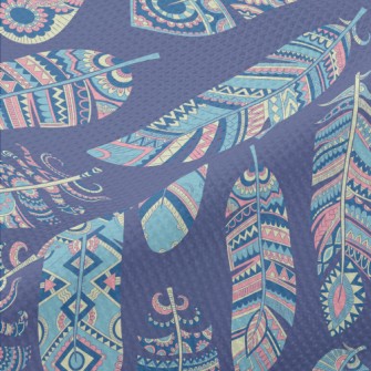 Ethnic Hippie Feather Piqué