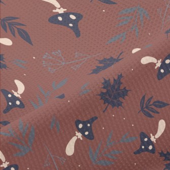 Mushrooms And Fallen Leaves Piqué