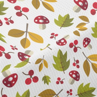 Poisonous Mushrooms And Leaves Piqué