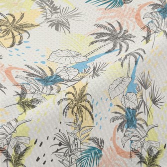 Hand Drawn Palm Trees Piqué