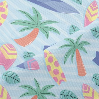Coconut Tree And Surfboard Piqué