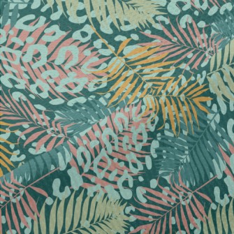 Leopard Print Tropical Plants Piqué