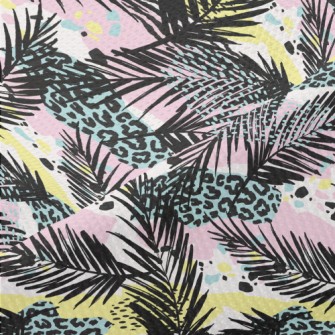 Leopard Print Art Leaves Piqué