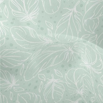 Hand Drawn Feathers Lightweight Performance Linen
