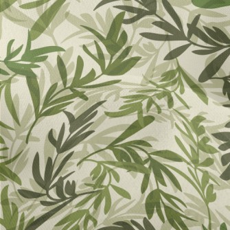 Lush Green Leaves Lightweight Performance Linen