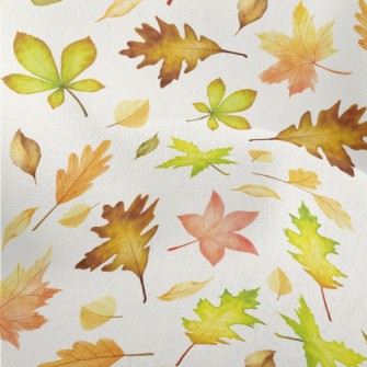 Elegant Autumn Leaves Lightweight Performance Linen