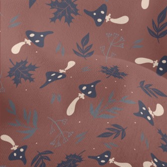 Mushrooms And Fallen Leaves Lightweight Performance Linen