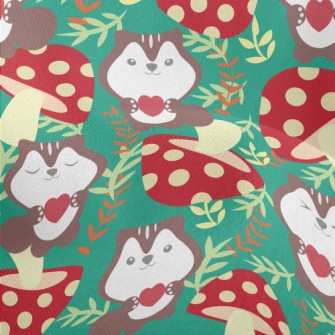 Squirrels Love Mushrooms Lightweight Performance Linen