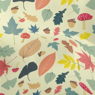 Autumn Fruit Leaves Lightweight Performance Linen