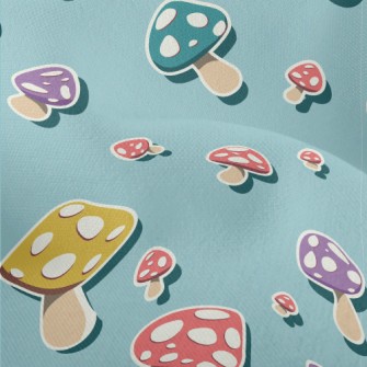 Colorful Mushrooms Lightweight Performance Linen