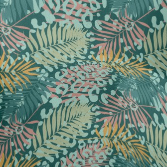 Leopard Print Tropical Plants Lightweight Performance Linen