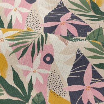 Collage Flowers Leaves Modern Jersey