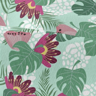 Big Red Flower Leaves Modern Jersey