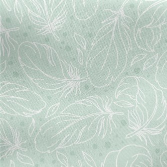 Hand Drawn Feathers Jersey Backed Fleece