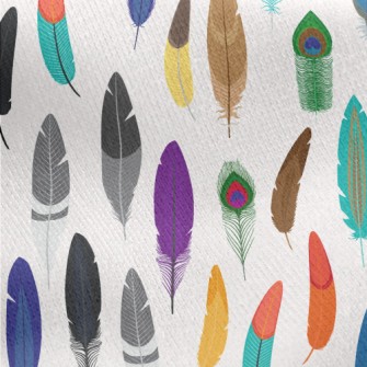 Various Feathers Jersey Backed Fleece