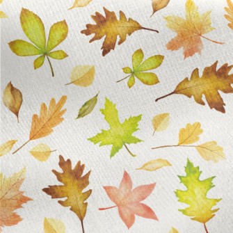 Elegant Autumn Leaves Jersey Backed Fleece