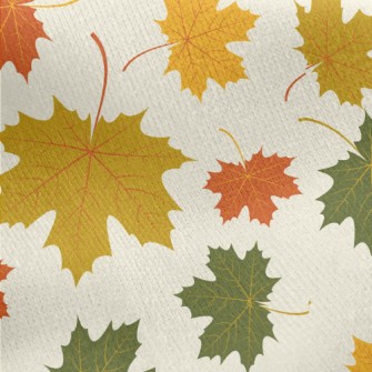 Falling Maple Leaves In Autumn Jersey Backed Fleece