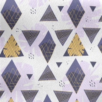 Leaves And Triangles Jersey Backed Fleece