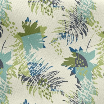 Artistic Splash Leaves Jersey Backed Fleece