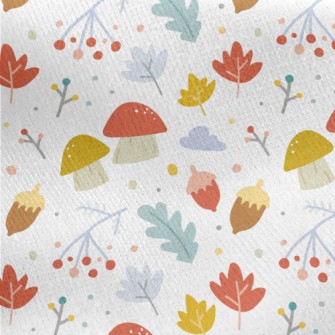 Cartoon Hazelnut Mushroom Jersey Backed Fleece
