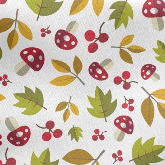 Poisonous Mushrooms And Leaves Jersey Backed Fleece