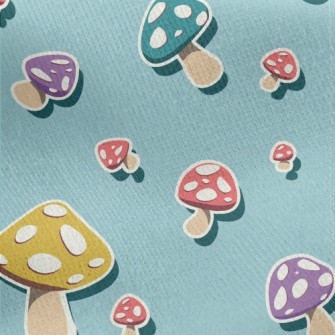 Colorful Mushrooms Jersey Backed Fleece