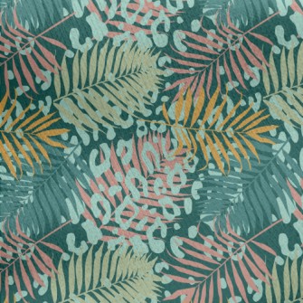 Leopard Print Tropical Plants Jersey Backed Fleece