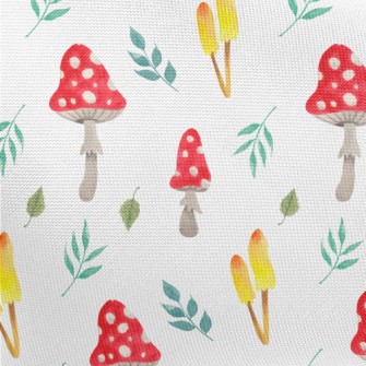 Mushrooms And Leaves Pongee