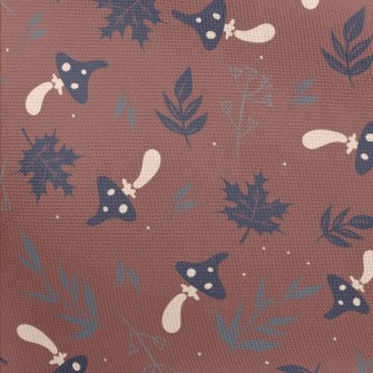 Mushrooms And Fallen Leaves Pongee