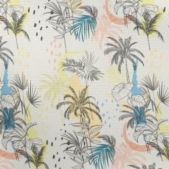 Hand Drawn Palm Trees Pongee