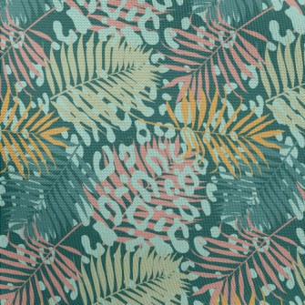 Leopard Print Tropical Plants Pongee