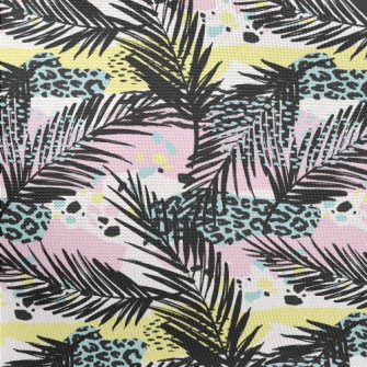 Leopard Print Art Leaves Pongee