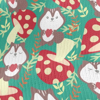 Squirrels Love Mushrooms Stretch Jersey