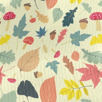 Autumn Fruit Leaves Stretch Jersey