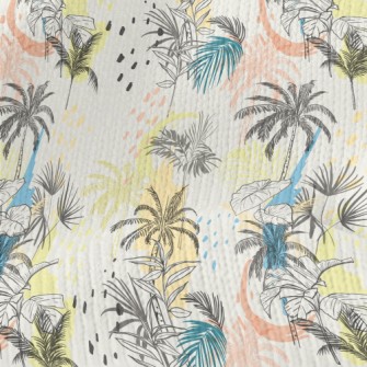 Hand Drawn Palm Trees Stretch Jersey