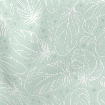 Hand Drawn Feathers Lightweight Cotton Poplin