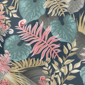 Tropical Psychedelic Plants Lightweight Cotton Poplin