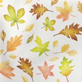 Elegant Autumn Leaves Lightweight Cotton Poplin