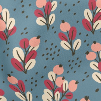 Small Orange Flowers Lightweight Cotton Poplin