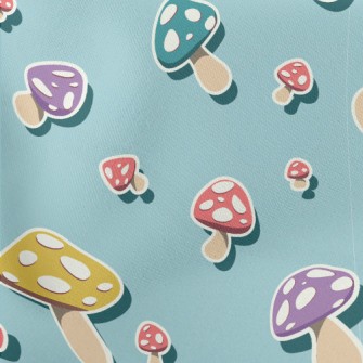 Colorful Mushrooms Lightweight Cotton Poplin