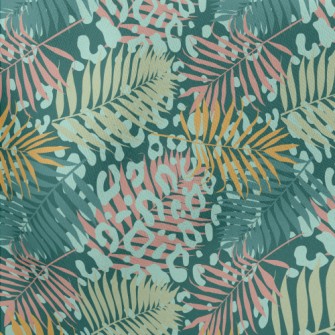 Leopard Print Tropical Plants Lightweight Cotton Poplin