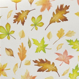 Elegant Autumn Leaves Midweight Cotton Poplin