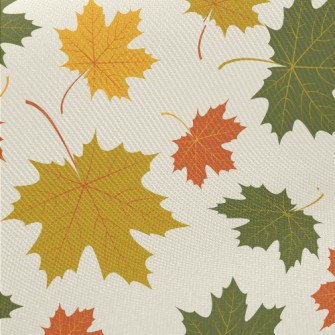 Falling Maple Leaves In Autumn Midweight Cotton Poplin