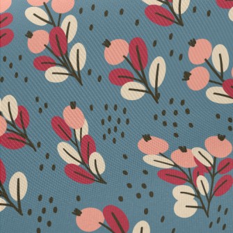 Small Orange Flowers Midweight Cotton Poplin