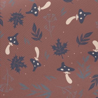 Mushrooms And Fallen Leaves Midweight Cotton Poplin