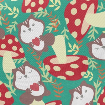 Squirrels Love Mushrooms Midweight Cotton Poplin