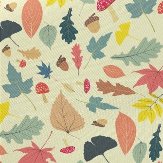 Autumn Fruit Leaves Midweight Cotton Poplin