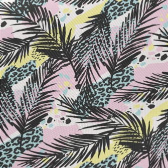 Leopard Print Art Leaves Midweight Cotton Poplin